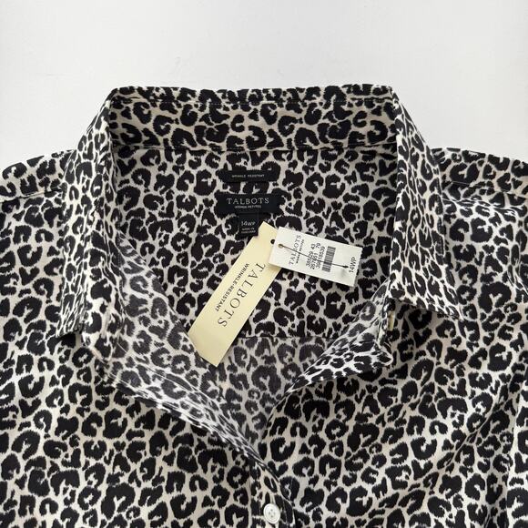 Talbots Wrinkle-Resistant Button Up Long Sleeve Shirt Top Stretch 14WP NWT - Picture 9 of 11